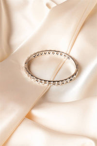 Silver Solid Chain Link Bangle Bracelet